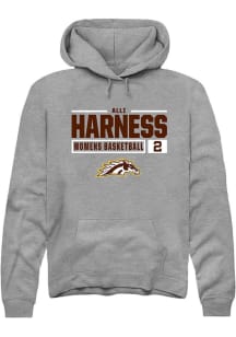 Alli Harness  Rally Western Michigan Broncos Mens Grey NIL Stacked Box Long Sleeve Hoodie