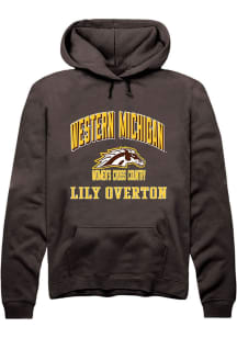 Lily Overton  Rally Western Michigan Broncos Mens Brown NIL Arch Logo Long Sleeve Hoodie