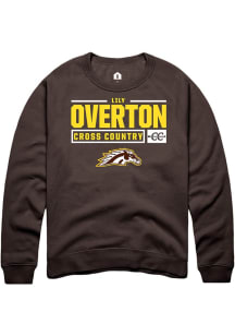 Lily Overton  Rally Western Michigan Broncos Mens Brown NIL Stacked Box Long Sleeve Crew Sweatshir..