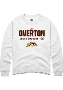 Lily Overton  Rally Western Michigan Broncos Mens White NIL Stacked Box Long Sleeve Crew Sweatshir..