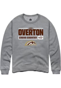 Lily Overton  Rally Western Michigan Broncos Mens Grey NIL Stacked Box Long Sleeve Crew Sweatshirt