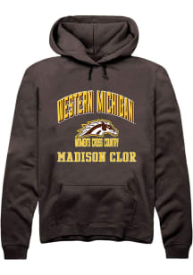 Madison Clor  Rally Western Michigan Broncos Mens Brown NIL Arch Logo Long Sleeve Hoodie