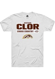 Madison Clor  Western Michigan Broncos White Rally NIL Stacked Box Short Sleeve T Shirt