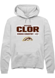 Madison Clor  Rally Western Michigan Broncos Mens White NIL Stacked Box Long Sleeve Hoodie