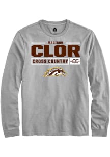 Madison Clor  Western Michigan Broncos Grey Rally NIL Stacked Box Long Sleeve T Shirt