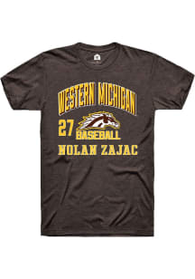 Nolan Zajac  Western Michigan Broncos Brown Rally NIL Arch Logo Short Sleeve T Shirt