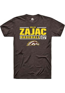 Nolan Zajac  Western Michigan Broncos Brown Rally NIL Stacked Box Short Sleeve T Shirt