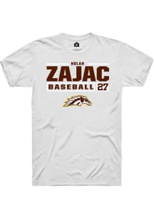 Nolan Zajac  Western Michigan Broncos White Rally NIL Stacked Box Short Sleeve T Shirt