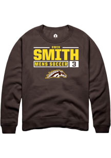 Owen Smith  Rally Western Michigan Broncos Mens Brown NIL Stacked Box Long Sleeve Crew Sweatshirt