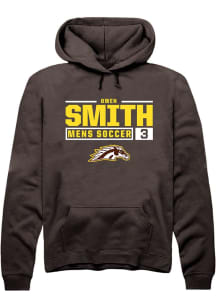 Owen Smith  Rally Western Michigan Broncos Mens Brown NIL Stacked Box Long Sleeve Hoodie