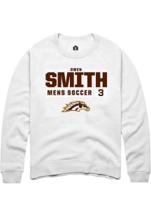Owen Smith  Rally Western Michigan Broncos Mens White NIL Stacked Box Long Sleeve Crew Sweatshirt
