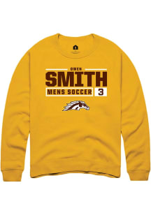 Owen Smith  Rally Western Michigan Broncos Mens Gold NIL Stacked Box Long Sleeve Crew Sweatshirt