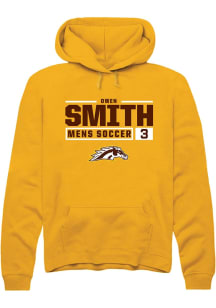 Owen Smith  Rally Western Michigan Broncos Mens Gold NIL Stacked Box Long Sleeve Hoodie