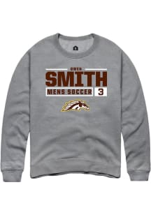 Owen Smith  Rally Western Michigan Broncos Mens Grey NIL Stacked Box Long Sleeve Crew Sweatshirt