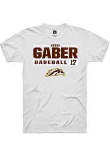 Reese Gaber  Western Michigan Broncos White Rally NIL Stacked Box Short Sleeve T Shirt