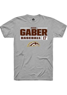 Reese Gaber  Western Michigan Broncos Grey Rally NIL Stacked Box Short Sleeve T Shirt