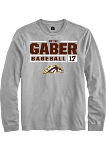 Reese Gaber  Western Michigan Broncos Grey Rally NIL Stacked Box Long Sleeve T Shirt