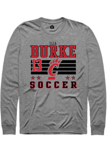 Ella Burke  Cincinnati Bearcats Grey Rally NIL Striped Long Sleeve T Shirt