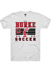 Ella Burke  Cincinnati Bearcats White Rally NIL Striped Short Sleeve T Shirt