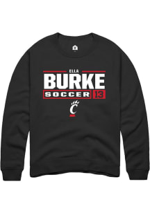 Ella Burke  Rally Cincinnati Bearcats Mens Black NIL Stacked Box Long Sleeve Crew Sweatshirt