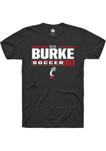 Ella Burke  Cincinnati Bearcats Black Rally NIL Stacked Box Short Sleeve T Shirt