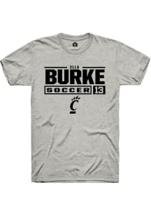 Ella Burke  Cincinnati Bearcats Ash Rally NIL Stacked Box Short Sleeve T Shirt