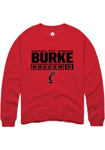 Ella Burke  Rally Cincinnati Bearcats Mens Red NIL Stacked Box Long Sleeve Crew Sweatshirt