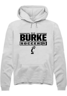 Ella Burke  Rally Cincinnati Bearcats Mens White NIL Stacked Box Long Sleeve Hoodie
