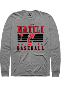 Jackson Natili  Cincinnati Bearcats Grey Rally NIL Striped Long Sleeve T Shirt