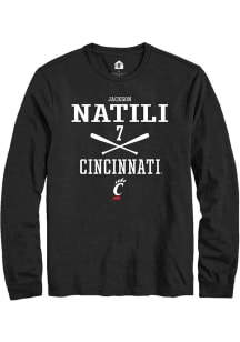 Jackson Natili  Cincinnati Bearcats Black Rally NIL Sport Icon Long Sleeve T Shirt