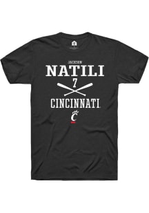 Jackson Natili  Cincinnati Bearcats Black Rally NIL Sport Icon Short Sleeve T Shirt