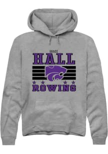 Grace Hall  Rally K-State Wildcats Mens Grey NIL Striped Long Sleeve Hoodie