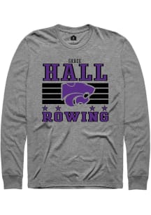Grace Hall  K-State Wildcats Grey Rally NIL Striped Long Sleeve T Shirt