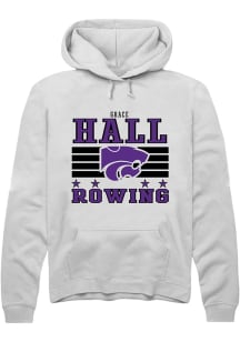 Grace Hall  Rally K-State Wildcats Mens White NIL Striped Long Sleeve Hoodie