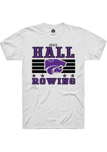Grace Hall  K-State Wildcats White Rally NIL Striped Short Sleeve T Shirt