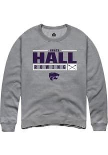 Grace Hall  Rally K-State Wildcats Mens Graphite NIL Stacked Box Long Sleeve Crew Sweatshirt