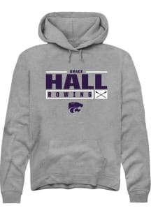Grace Hall  Rally K-State Wildcats Mens Graphite NIL Stacked Box Long Sleeve Hoodie