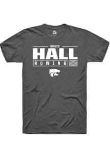 Grace Hall  K-State Wildcats Grey Rally NIL Stacked Box Short Sleeve T Shirt