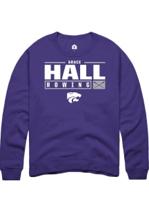 Grace Hall  Rally K-State Wildcats Mens Purple NIL Stacked Box Long Sleeve Crew Sweatshirt