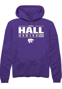 Grace Hall  Rally K-State Wildcats Mens Purple NIL Stacked Box Long Sleeve Hoodie
