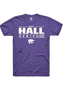 Grace Hall  K-State Wildcats Purple Rally NIL Stacked Box Short Sleeve T Shirt