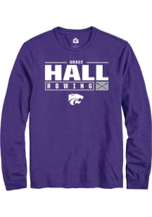 Grace Hall  K-State Wildcats Purple Rally NIL Stacked Box Long Sleeve T Shirt