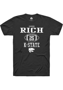 Zashon Rich  K-State Wildcats Black Rally Football NIL Sport Icon Short Sleeve T Shirt