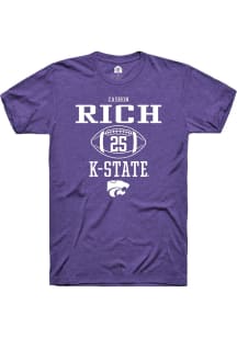 Zashon Rich  K-State Wildcats Purple Rally Football NIL Sport Icon Short Sleeve T Shirt