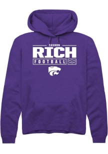 Zashon Rich  Rally K-State Wildcats Mens Purple Football NIL Stacked Box Long Sleeve Hoodie