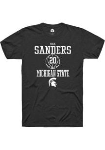 Nick Sanders  Michigan State Spartans Black Rally NIL Sport Icon Short Sleeve T Shirt