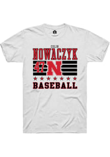 Colin Nowaczyk  Nebraska Cornhuskers White Rally NIL Striped Short Sleeve T Shirt