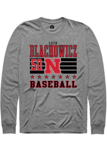 Gavin Blachowicz  Nebraska Cornhuskers Grey Rally NIL Striped Long Sleeve T Shirt