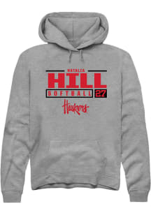 Natalia Hill  Rally Nebraska Cornhuskers Mens Graphite NIL Stacked Box Long Sleeve Hoodie