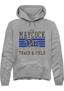 Maya Maycock  Rally Pitt Panthers Mens Grey NIL Striped Long Sleeve Hoodie